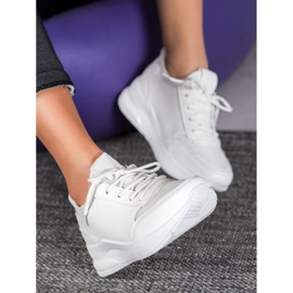 SHELOVET Sidotut kengät Eco -nahkaa valkoinen 2
