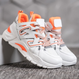 Small Swan Mukavat Eco -nahka -lenkkarit valkoinen oranssi 1