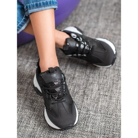 SHELOVET Snake Print Platform Tennarit musta 1