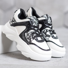 Weide Muodikkaat Eco -nahka -lenkkarit valkoinen musta 2