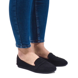 Mustat ekologiset mokkanahkaiset ballerinalasit B2030 1