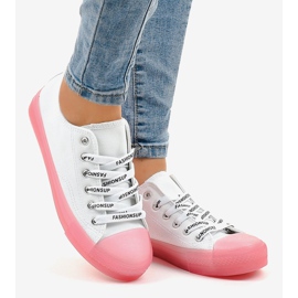 Valkoiset lenkkarit vaaleanpunaisella pohjalla LTD205-2 valkoinen vaaleanpunainen 2