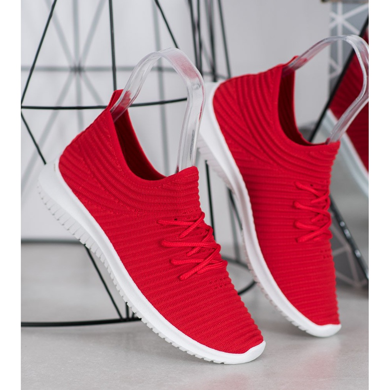 SHELOVET Tekstiiliset Slip-On-kengät punainen 1