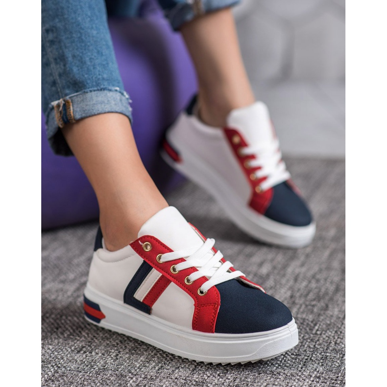 SHELOVET Urheilukengät eko -nahkaa valkoinen monivärinen 1