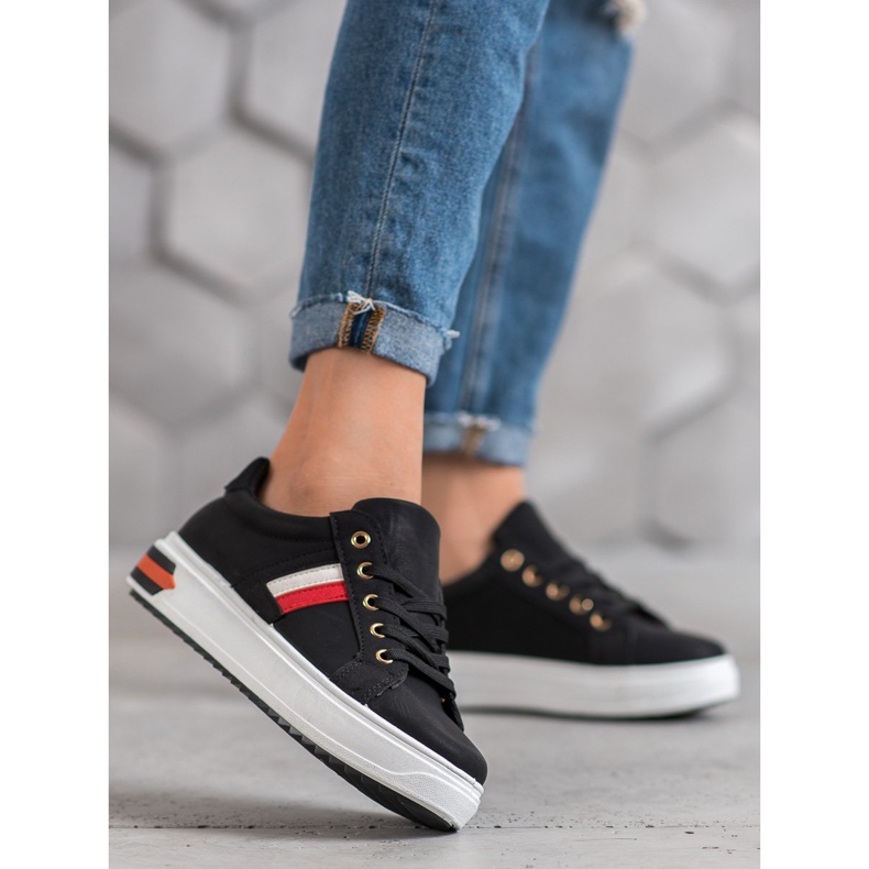 SHELOVET Urheilukengät eko -nahkaa musta 1