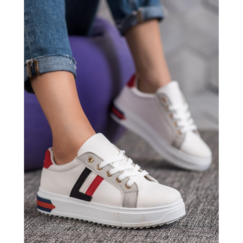 SHELOVET Urheilukengät eko -nahkaa valkoinen monivärinen 2