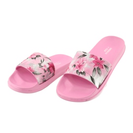 Kukat profiloitu American Club vaaleanpunainen tohvelit valkoinen harmaa vihreä 3