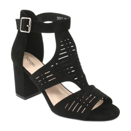 Sergio Leone SK903 mokkanahkaiset päälliset sandaalit musta 1