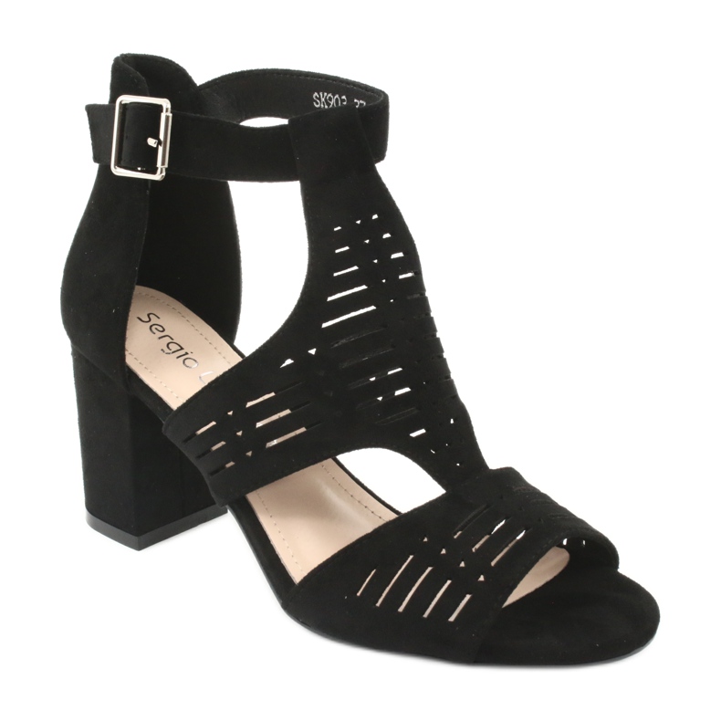 Sergio Leone SK903 mokkanahkaiset päälliset sandaalit musta 1