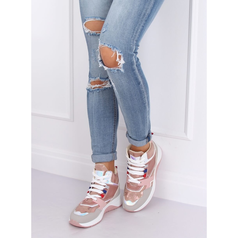 Korkeavartiset tennarit D20-2 Pink monivärinen 2