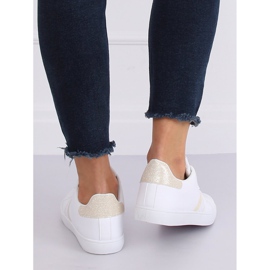 Valkoiset naisten lenkkarit K-388 WHITE / GOLD valkoinen 2