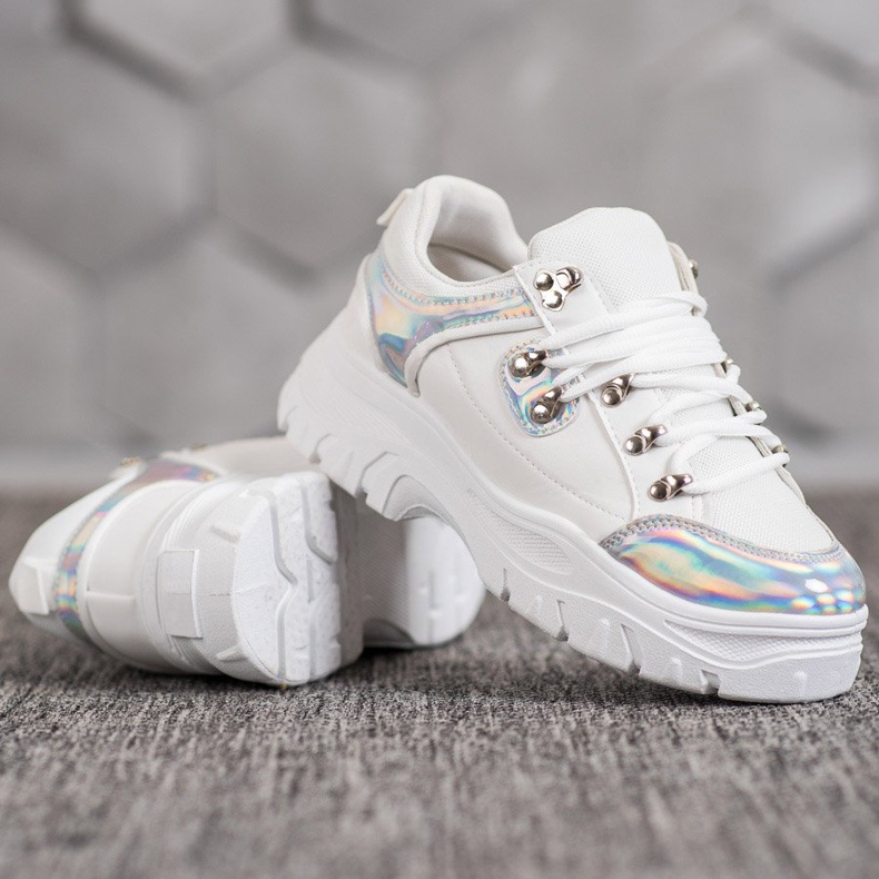 Weide Valkoiset kengät, joissa on holoefekti valkoinen 1