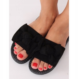 Mustat naisten tossut, joissa rusetti YQ225P Musta 1