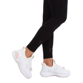 Valkoiset verkkourheilukengät B0-547 Pinkki valkoinen 1