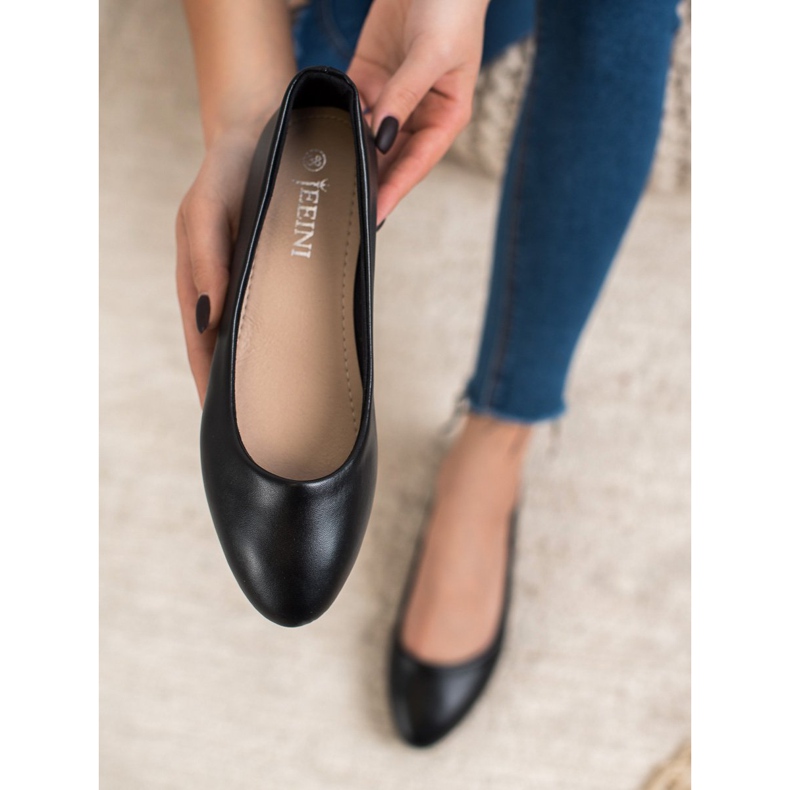 SHELOVET Klassinen Eco -nahka -ballerina musta 1