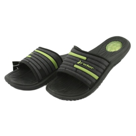 Miesten uima -altaan tohvelit Rider 82735 musta / vihreä harmaa 2