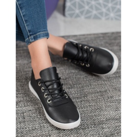 SHELOVET Tyylikkäät lenkkarit Eco -nahalla musta 2