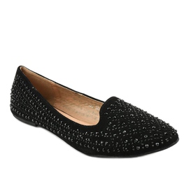 Mustat ballerina mokkasiinit koristeltu F160: lla 1