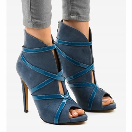 Sininen mokkanahka korkokengät SY-20 1