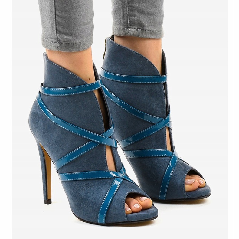 Sininen mokkanahka korkokengät SY-20 1