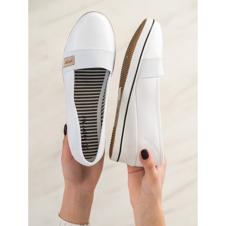 Super Me Urheilulliset kiilamaiset ballerinat valkoinen 2