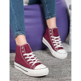 SHELOVET Korkeat tekstiilikengät punainen 1