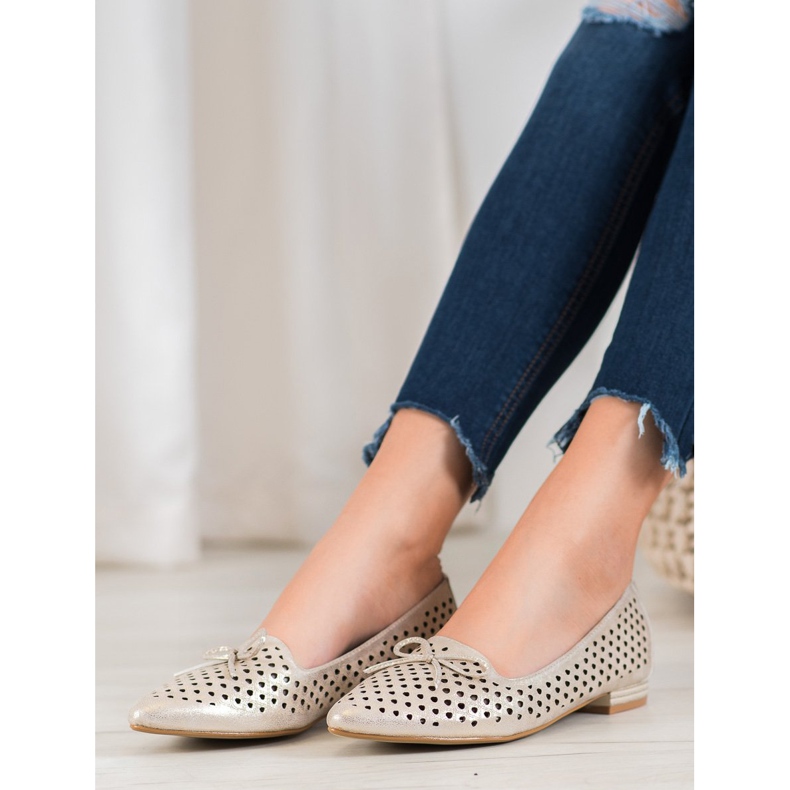 Goodin Tyylikkäät, avoimet ballerinat kultainen 1