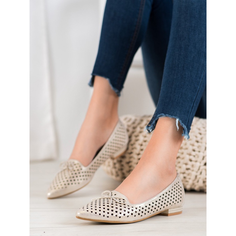 Goodin Tyylikkäät, avoimet ballerinat kultainen 2