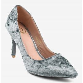 Francine Harmaat Velour-korkokengät B-6 1