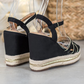 Small Swan Suede Wedge Sandaalit musta 1