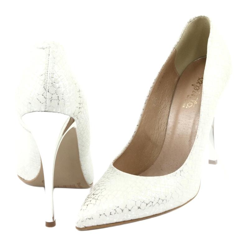 Pumput hopeaneulalla Espinto 391/63 valkoinen harmaa 4