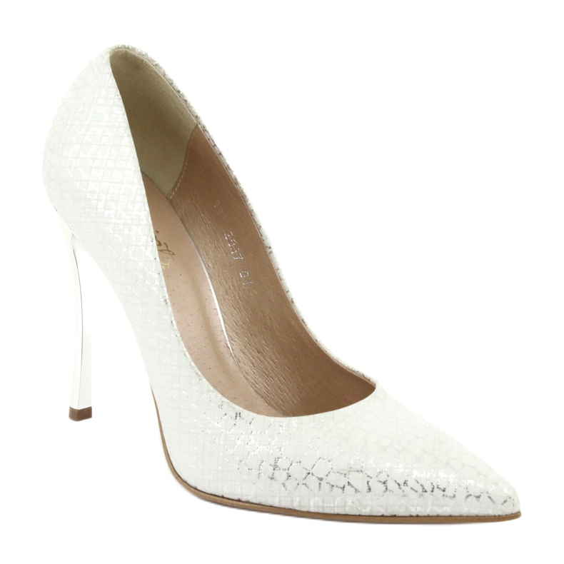 Pumput hopeaneulalla Espinto 391/63 valkoinen harmaa 1