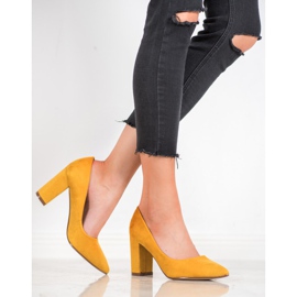 Ideal Shoes Korkokengät Avokkaat keltainen 1