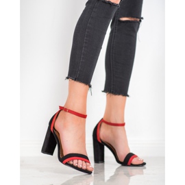 SHELOVET Tyylikkäät korkeakorkoiset sandaalit musta 2