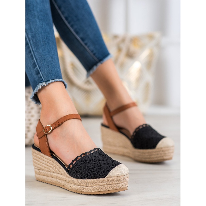 Small Swan Kiila -espadrillit ruskea musta 1