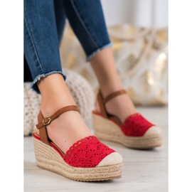 Small Swan Kiila -espadrillit ruskea punainen 2