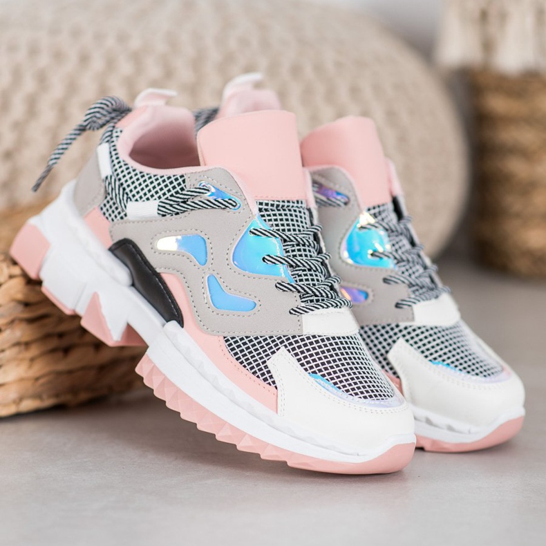 Seastar Tyylikkäät lenkkarit holoefektillä vaaleanpunainen monivärinen 1