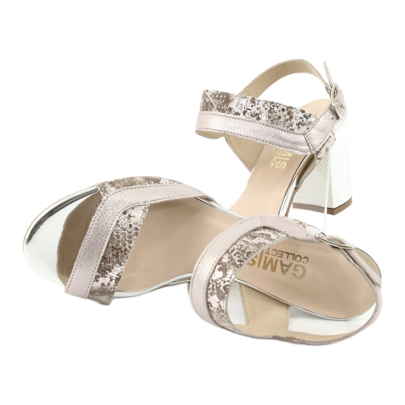 Sandaalit Gamis 3942 -postissa beige vaaleanpunainen hopea 5