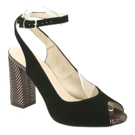 Gamis Naisten mustat nahka sandaalit musta 3930 1