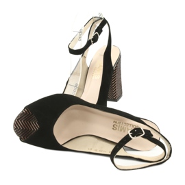 Gamis Naisten mustat nahka sandaalit musta 3930 5