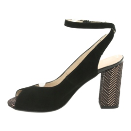 Gamis Naisten mustat nahka sandaalit musta 3930 2