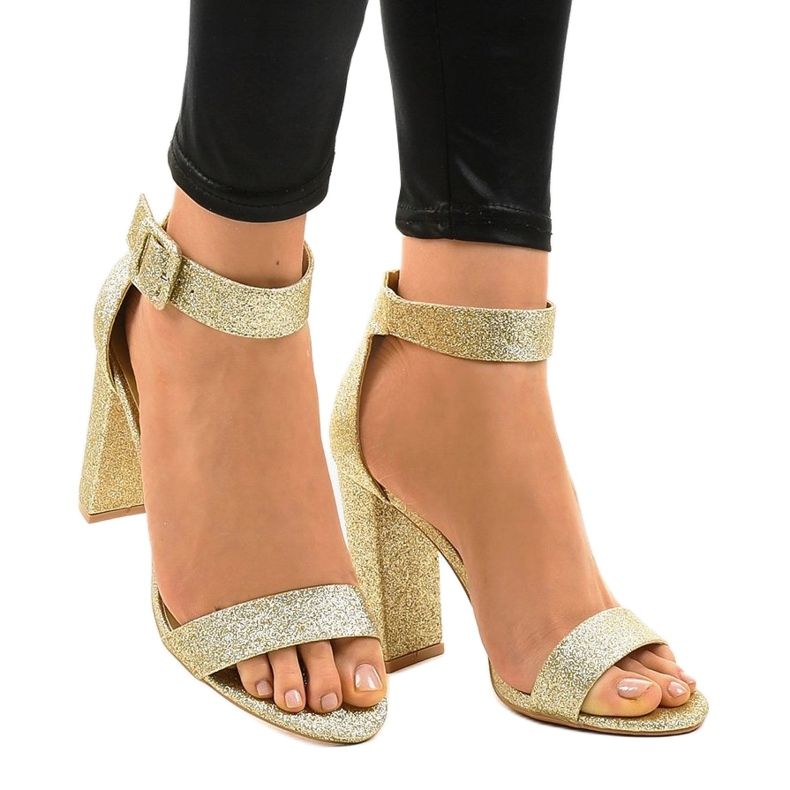 ZY-161 kulta avoimet glitter-pumput kultainen 1