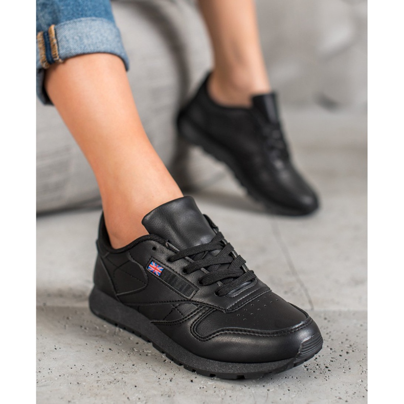 SHELOVET Sidotut kengät Eco -nahkaa musta 2