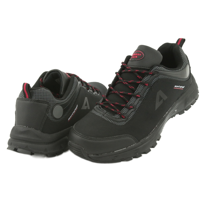 American Club HL02 vedenpitävät softshell -urheilukengät musta punainen harmaa 4