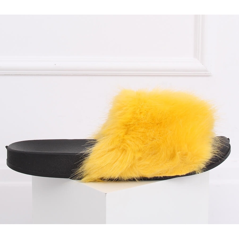 Keltainen CK107P Keltainen turkis tohvelit 2