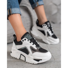 Seastar Muodikkaat lenkkarit glitterillä valkoinen musta 2