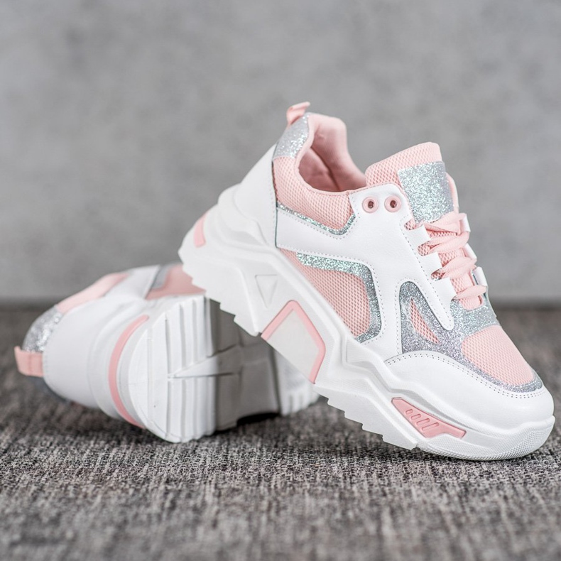 Seastar Muodikkaat lenkkarit glitterillä valkoinen vaaleanpunainen 1