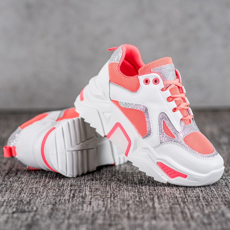 Seastar Muodikkaat lenkkarit glitterillä valkoinen oranssi 1