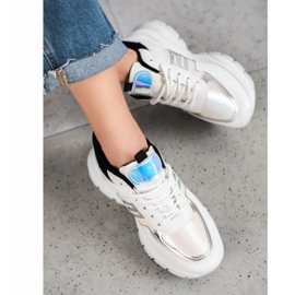 SHELOVET Muodikkaat Eco -nahka -lenkkarit valkoinen musta monivärinen 1