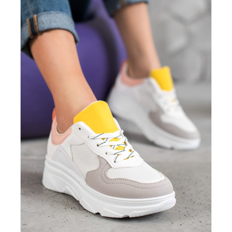 SHELOVET Rento Eco -nahka lenkkarit valkoinen monivärinen 1